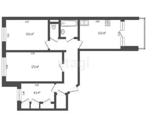 3-к квартира, вторичка, 68м2, 2/10 этаж