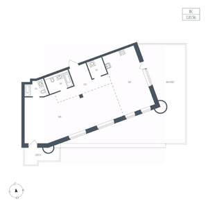 1-к квартира, вторичка, 129м2, 2/6 этаж
