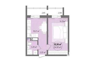 1-к квартира, вторичка, 38м2, 2/16 этаж
