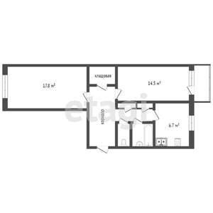 2-к квартира, вторичка, 52м2, 4/5 этаж
