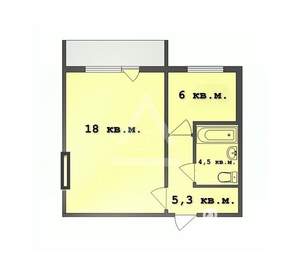 1-к квартира, вторичка, 30м2, -2/5 этаж