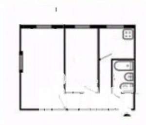 2-к квартира, вторичка, 44м2, 1/5 этаж
