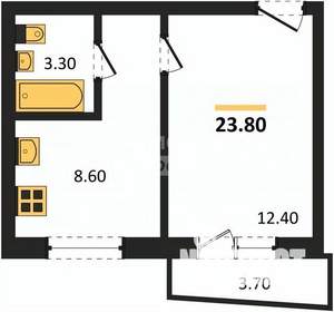 1-к квартира, вторичка, 24м2, 5/10 этаж