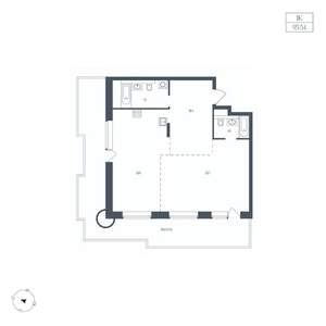 1-к квартира, вторичка, 96м2, 4/9 этаж