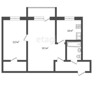 2-к квартира, вторичка, 46м2, 4/5 этаж