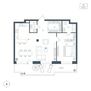 1-к квартира, вторичка, 84м2, 2/7 этаж