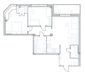 3-к квартира, вторичка, 94м2, 8/24 этаж