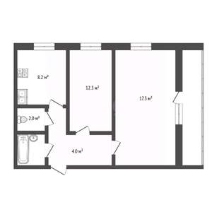 2-к квартира, вторичка, 50м2, 6/10 этаж