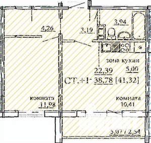 2-к квартира, вторичка, 41м2, 7/10 этаж