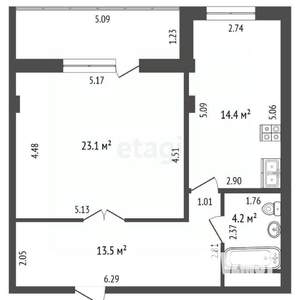 2-к квартира, вторичка, 55м2, 11/14 этаж