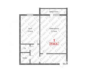 1-к квартира, вторичка, 32м2, 5/10 этаж
