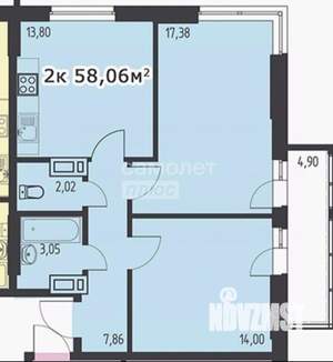 3-к квартира, вторичка, 59м2, 16/25 этаж