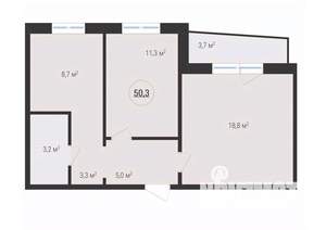2-к квартира, вторичка, 50м2, 6/10 этаж