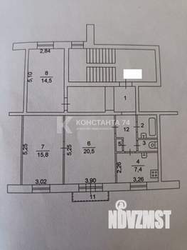 3-к квартира, вторичка, 78м2, 3/3 этаж