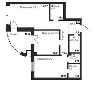 2-к квартира, вторичка, 96м2, 19/29 этаж