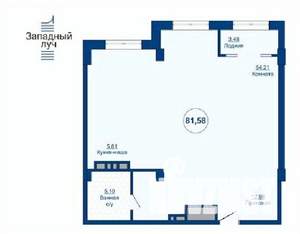 1-к квартира, вторичка, 82м2, 3/24 этаж