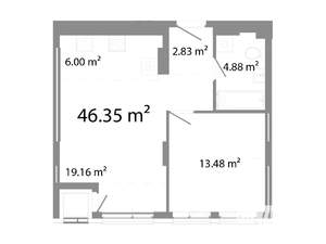 2-к квартира, строящийся дом, 46м2, 7/25 этаж