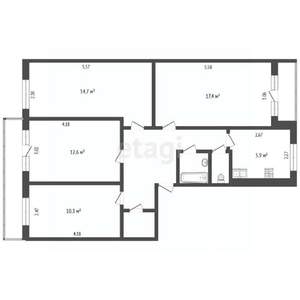 4-к квартира, вторичка, 76м2, 4/5 этаж