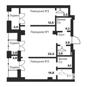 2-к квартира, вторичка, 70м2, 18/29 этаж