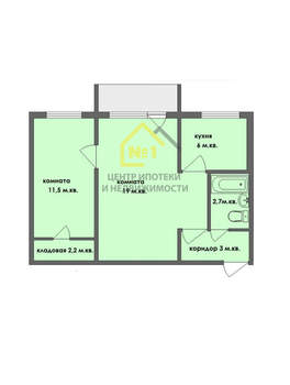 2-к квартира, вторичка, 43м2, 3/5 этаж