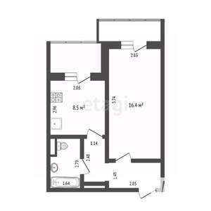 1-к квартира, вторичка, 36м2, 14/20 этаж