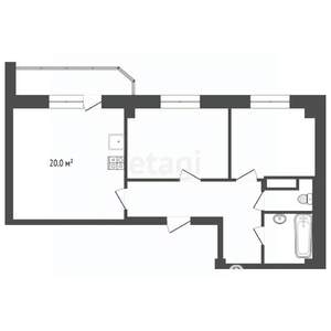 2-к квартира, вторичка, 55м2, 8/10 этаж