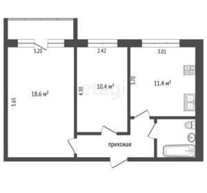2-к квартира, вторичка, 49м2, 4/5 этаж