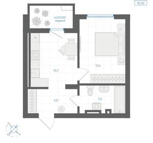 1-к квартира, вторичка, 35м2, 3/18 этаж