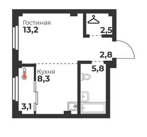 1-к квартира, вторичка, 33м2, 3/23 этаж