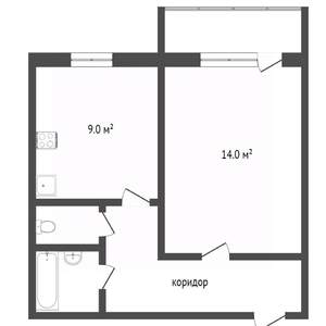 1-к квартира, вторичка, 32м2, 5/10 этаж