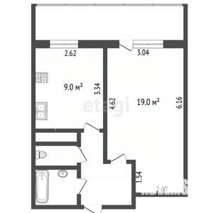 1-к квартира, вторичка, 39м2, 10/14 этаж