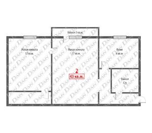 2-к квартира, вторичка, 42м2, 4/5 этаж