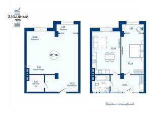 2-к квартира, вторичка, 61м2, 4/25 этаж