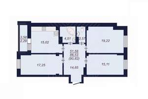 3-к квартира, вторичка, 91м2, 2/14 этаж