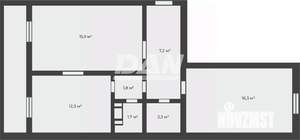 2-к квартира, вторичка, 65м2, 4/16 этаж