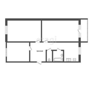 3-к квартира, вторичка, 62м2, 3/5 этаж