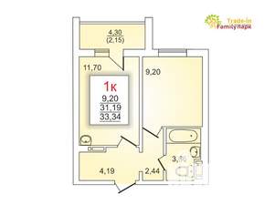 1-к квартира, вторичка, 31м2, 7/10 этаж