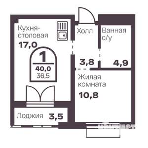 1-к квартира, вторичка, 37м2, 10/24 этаж