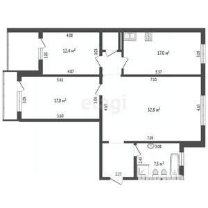 3-к квартира, вторичка, 100м2, 3/10 этаж