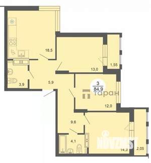 3-к квартира, сданный дом, 85м2, 14/25 этаж