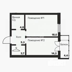 1-к квартира, вторичка, 46м2, 11/31 этаж