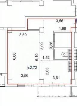 1-к квартира, вторичка, 47м2, 9/16 этаж