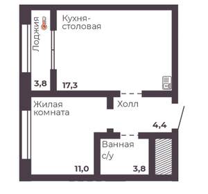 1-к квартира, вторичка, 37м2, 5/17 этаж