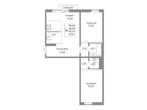 3-к квартира, вторичка, 57м2, 8/10 этаж
