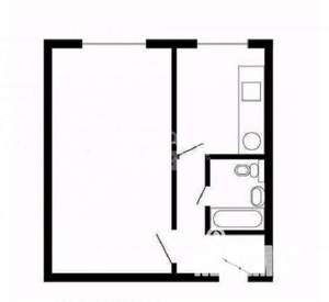 1-к квартира, вторичка, 31м2, 1/5 этаж