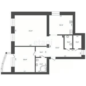 2-к квартира, вторичка, 103м2, 2/10 этаж