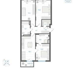 3-к квартира, вторичка, 93м2, 2/18 этаж