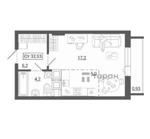 Студия квартира, вторичка, 33м2, 6/30 этаж