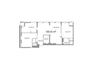 4-к квартира, строящийся дом, 105м2, 19/21 этаж