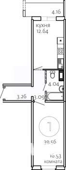 1-к квартира, вторичка, 40м2, 1/10 этаж